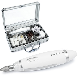 prorelax Maniküre- Pediküre-Set DELUXE | Für Damen und Herren | Professionelle Hand- und Fußpflege für Zuhause und unterwegs | 15 hochwertige Aufsätze aus chirurgischem Stahl | Mit LED-Licht