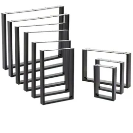 Vendomnia Tischgestell Tischbeine, Tischkufen, Kufengestell, Tischuntergestell, Stahl, Metall - Grau