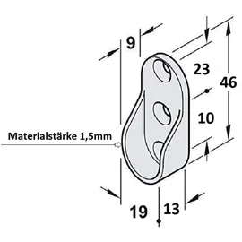 MS Beschläge Kleiderstange verchromt Wandhalter 1,00 Meter