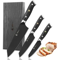 Wakoli Titanium Noir 3er Set mit 8-17cm Klingen, G10