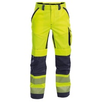 Dassy Arbeitshose Sommer Warnschutzhose mit Kniepolstertaschen Odessa (1-tlg) blau|gelb lang - 46