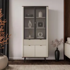 lookway Vitrine AUTUMN 2D2W1S 90 x 40 x 191 cm Beige/Braun