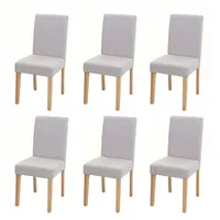 Mendler 6er-Set Esszimmerstuhl Stuhl Küchenstuhl Littau Textil, creme-beige, helle