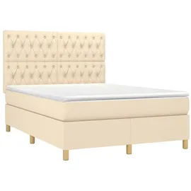vidaXL Boxspringbett 140 x 200 cm Creme