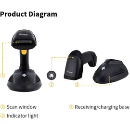 Equip Barcode Handscanner 1D Laser Wireless USB schwarz