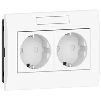 GGK 4650 Steckdose, 2 fach, KSE/AR-2H, Adapterrahmen, frontrastend, weiß