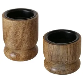 Boltze GRUPPE GmbH Kerzenhalter Kerzenhalter aus Holz NUMLI, Mangoholz, 2er-Set (Kerzenhalter) braun