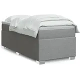 vidaXL Boxspringbett mit Matratze Hellgrau 140x200 cm Stoff