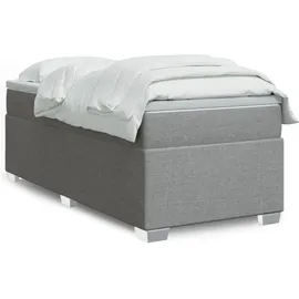 vidaXL Boxspringbett mit Matratze Hellgrau 140x200 cm Stoff