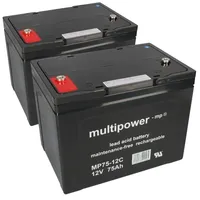 Multipower Akku kompatibel E-Mobile E-Scooter Vermeiren 2x 12V 75Ah