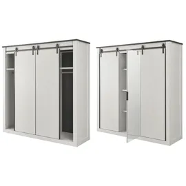 furn.design Schiebetürenschrank Stove 201 x 209 x 63 cm Weiß/Anthrazit