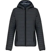 Kariban Leichte Damen-Steppjacke mit Kapuze - Dunkelgrau - S