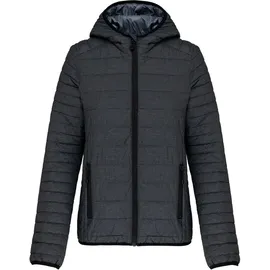 Kariban Leichte Damen-Steppjacke mit Kapuze - Dunkelgrau - S