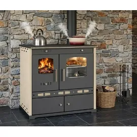 prometey ltd Küchenofen Holzherd ECO LUX INOX, Edelstahlbackfach, creme, rechte Version