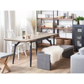 Beliani Esstisch BARBOSA in Dunkler Holzfarbton/Schwarz - Gr.: onesize