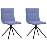vidaXL Esszimmerstühle 2 Stk. Jeansblau Stoff