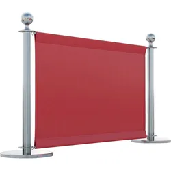Cafe Absperrung | Rot/Chrom | 150x70cm | Abschirmwand, Gastro Sichtschutz, Bolero Abschirmwand, Personenleitsystem