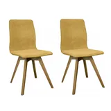 OTTO home Esszimmerstuhl Rania (Set, 2 St), Massivholzgestell, mit Keder gelb