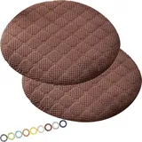 MCNDSI Rund Sitzkissen Stuhl Stuhlkissen 30/40/35/50/45 cm Sitzkissen Baumwolle Sitzpolster Stuhlauflage für Outdoor Indoor Gartenstuhl Küche oder Esszimmerstuhl(K7,2PCS_18INCH/45CM)