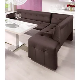 exxpo - sofa fashion Barista 197 x 82 x 265 cm Luxus-Microfaser langer Schenkel links braun