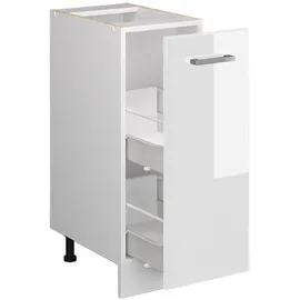 Vicco Apothekerschrank R-Line Medizinschrank für die Küche Weiß Hochglanz/Weiß 30 cm AP Eiche
