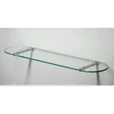 Dekoleidenschaft Wandregal aus 6mm Glas, klar, Verschiedene Formen und Größen, Glasregal, Glasboden, Glasablage, Badregal, Eckregal Bad Ablage Regal (Zentralclip Optima 3, 40x15 cm runde Ecken)