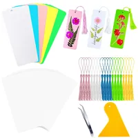 HEOCAKR Lesezeichen-Set für Getrocknete Blumen, 20 Stück Farbige Kraft Lesezeichen Blanko-Buchzeichen Papier Basteln für Gepresste Blumen