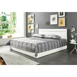 Westfalia Schlafkomfort Polsterbett, weiß, B:192cm L:212cm, Bezug Bett: Kunstleder;Bonnell-Federkernmatratze: 51% Polypropylen, 39% Polyester und 10% Baumwolle;Kaltschaummatratze: 100% Polyester, Bezug abnehm- und waschbar bis 60C, WESTFALIA SCHLAFKOMFORT, Betten, Polsterbett,