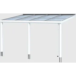 Terrassendach SKANHOLZ "Monza", weiß (weiß (ral 9016)), B:434cm T:307cm, Aluminium, Terrassenüberdachungen, Bedachung Verbund-Sicherheits-Glas, Aluminium