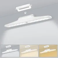 Hossom Schrankbeleuchtung mit Bewegungsmelder, Unterbauleuchte Küche LED, Schranklicht, Schrankleuchte Led Leiste Batterie USB Wiederaufladbar Küchenlicht, 3 Farbmodi Dimmbar