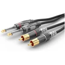 SOMMER CABLE Audio Anschlusskabel 6,3mm Klinke / 2x Cinch-Stecker 3,00m (HBA-62C2-0300)