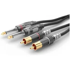 SOMMER CABLE Audio Anschlusskabel 6,3mm Klinke / 2x Cinch-Stecker 3,00m (HBA-62C2-0300)