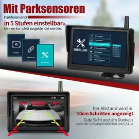 CARMATRIX Rückfahrkamera Solar Funk