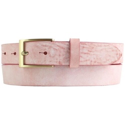 BELTINGER Ledergürtel Herren-Gürtel aus weichem Vollrindleder Vintage-Look 3 cm – Leder-Gürt weiches Leder, Gürtelschnalle in Gold, Vintage rosa 100 cm (Gesamtlänge 115 cm)