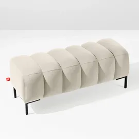 konsimo® Sitzhocker, Creme, Holz, Textil, Rechteckig, 120x50x50 cm, Hergestellt in Europa, FSC 100%, Wohnzimmer, Hocker, Sitzhocker