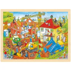 goki Einlegepuzzle »Baustelle«, Holz, 96 Teile