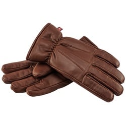 Pearlwood Herren Leder-Handschuhe Braun einfarbig - L