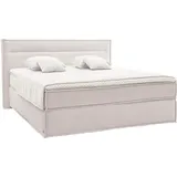 Musterring Boxspringbett MUSTERRING "JustB SC100", beige (creme, weiß), B:200cm L:215cm, Komplettbetten, Boxspringbett, schwebende Optik, inklusive Topper, verschiedene Farben, 180 x 200 cm