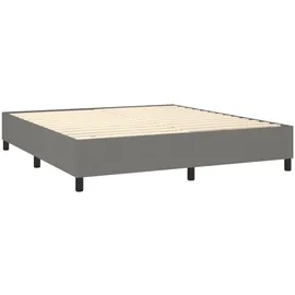 vidaXL Boxspringbett mit Matratze & LED Dunkelgrau 180x200 cm Stoff