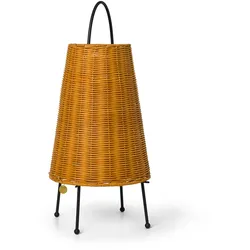 Ferm Living - Porti LED Akku Tischleuchte Rattan, natur