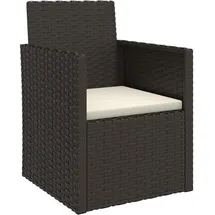 vidaXL Gartensessel 57 x 57 x 75 cm schwarz mit Kissen