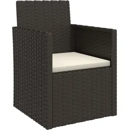 vidaXL Gartensessel 57 x 57 x 75 cm schwarz mit Kissen
