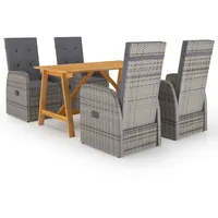 vidaXL Garten-Essgruppe 5-tlg. Grau