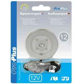 PRO PLUS Aufbauspot 12 LEDs Ø55x5,0mm grau