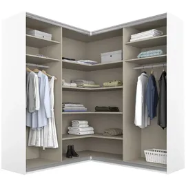 Rauch Quadra grau (graumetallic, hochglanz effektgrau), B:181cm H:210cm T:187cm, Holzwerkstoff, Schränke, Schwebetürenschrank, Eckschrank inkl. Türendämpfer