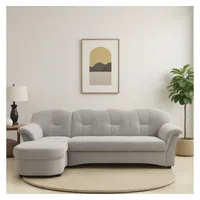 DOMO collection Ecksofa Flores Schlafsofa, B/T/H: 233/142/86 cm, L-Form, wahlweise mit Bettfunktion, wahlweise mit Federkern, auch in Leder silberfarben