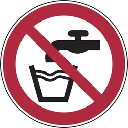Verbotsschild, Kein Trinkwasser P005 - ASR A1.3 (DIN EN ISO 7010) - 200x1.5 mm Kunststoff