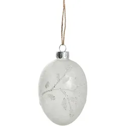 Emille Ei Deko Glas Ast weiß Ø6x9 cm