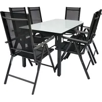 VCM 7-tlg Gartenmöbel Set Sitzgruppe Essgruppe 1xTisch, 6x Stühle