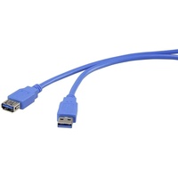 Renkforce USB-Kabel USB 3.2 Gen1 (USB 3.0 / USB 3.1 Gen1) USB-A Stecker, USB-A Buchse 1.00 m Blau